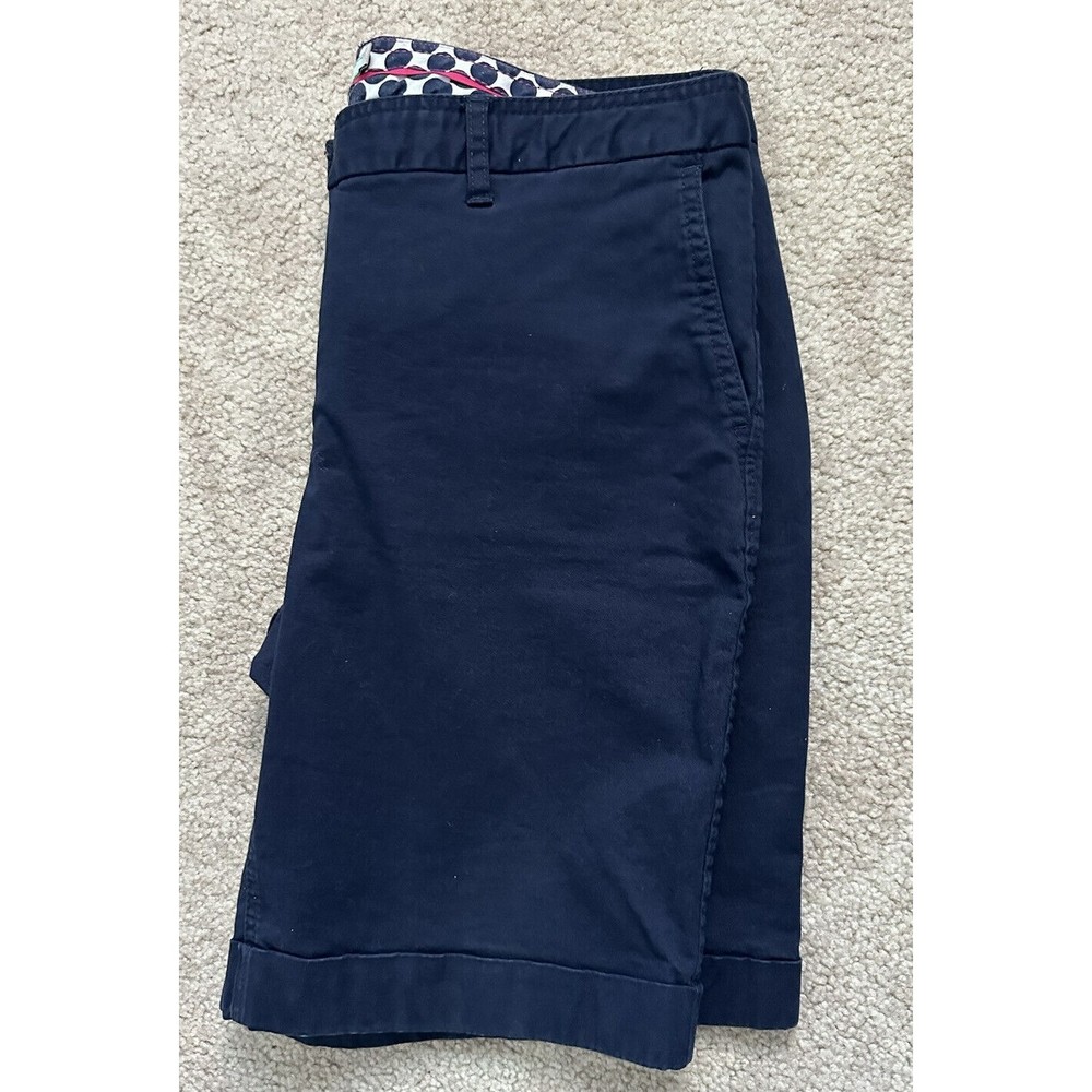 Boden Blue Cotton Blend Stretch Casual Flat Front Chino Shorts Womens Size 8 EUC